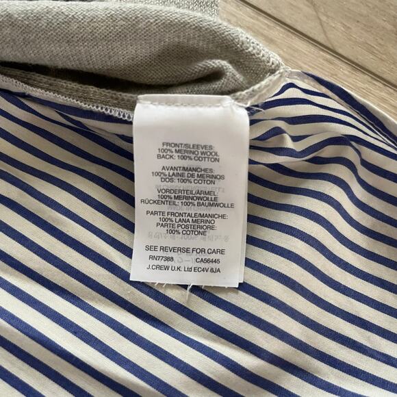 J.Crew Women’s Gray Merino Wool Sweater Blouse Sz L - Picture 4 of 6